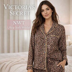 Victoria’s Secret Leopard Print Modal Cotton Pajama Set | NWT | Size L
